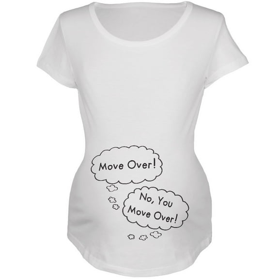 Speech Bubble Arguing Twins Move Over White Maternity Soft T-Shirt