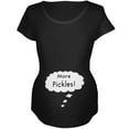 thumbnail image 1 of Speech Bubble Baby Talking More Pickles Black Maternity Soft T-Shirt - X-Large, 1 of 1