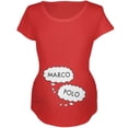 thumbnail image 1 of Speech Bubble Marco Polo Twins Maternity Soft T Shirt Red X-LG, 1 of 1