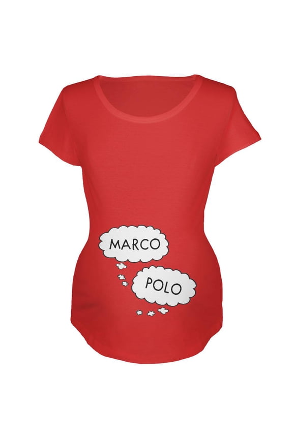 Speech Bubble Marco Polo Twins Maternity Soft T Shirt
