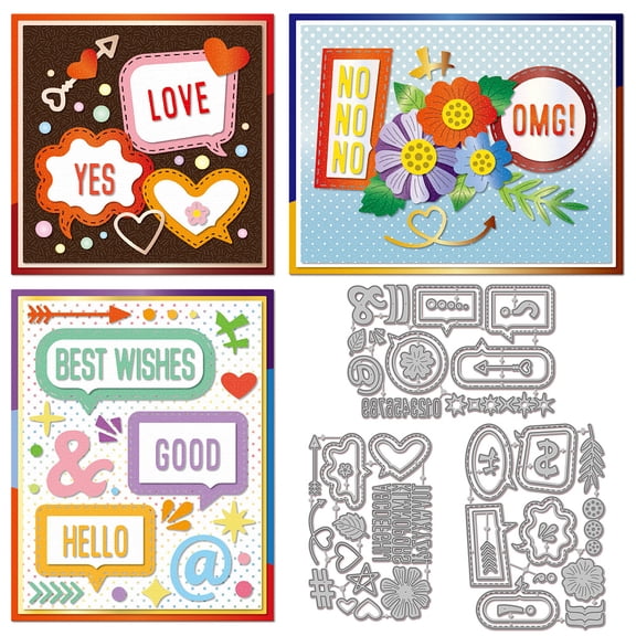 Speech Bubbles Frames Cutting Dies for Card Making Letters Numbers Symbols Die Cuts Alphanumeric Metal Die Cut Dies