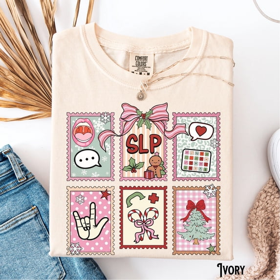 Slp Identification Speech Language Pathologist Christmas Vintage SLP Retro Graphic T-Shirt ...