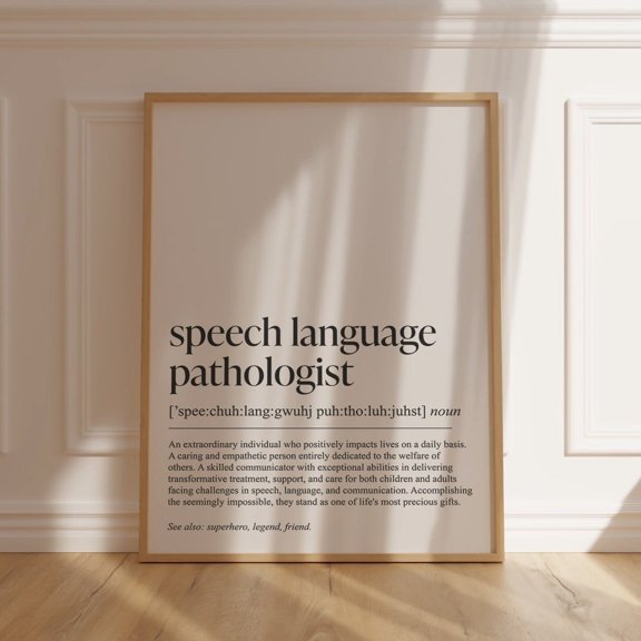 Speech Language Pathologist Definition Poster, Unframed Paper Poster 8x10in