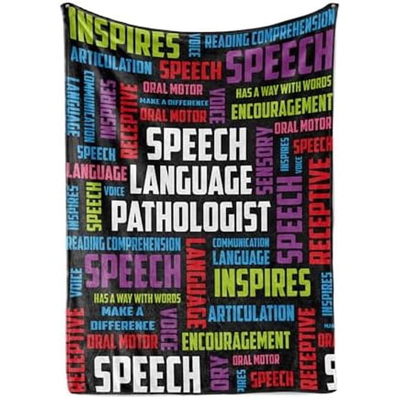 Speech Language Pathologist Gifts, Gifts for SLP on National Speech Language Pathologist Day, Birthday and Christmas, Flannel Plush Throw Blanket, 50"x 65"$$Home Decor, Kitchen, & Other
