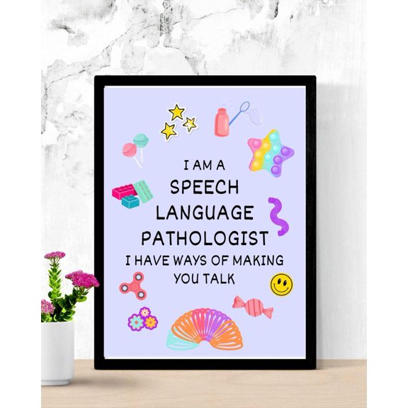 Speech Language Pathologist Toy Wall Art Print, Unframed Paper Poster 8x10in