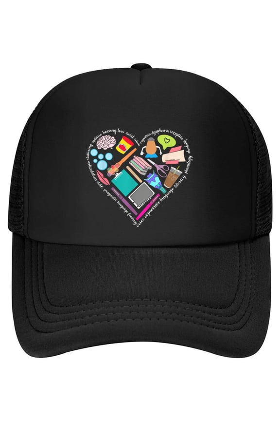 Speech Language Pathology SLP Speech Pathologist Heart Shape Baseball Cap