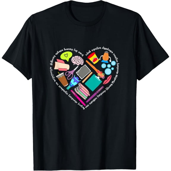 Speech Language Pathology SLP Speech Pathologist Heart Shape T-Shirt