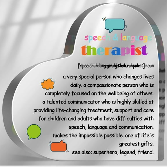 Speech Language Therapist Gifts for Women Men, Thank You Gifts for Speech Pathologist, Birthday Appreciation Gifts, Inspirational Desk Decorative Sign Plaque for Office Speech Room Decor