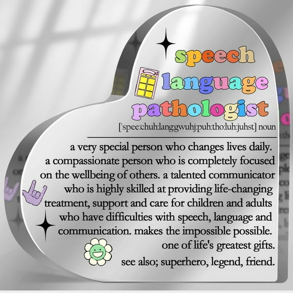 Speech Pathologist Gifts Thank You Gifts For Speech Language Therapist Slp Birthday Appreciation Gift For Women Men Inspirational Desk Decorative Sign Plaque For Office Speech Room Decor 4X4 In