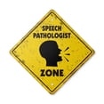 thumbnail image 1 of Speech Pathologist Vintage Crossing Sign Zone Xing | Indoor/Outdoor Plastic | 20" Tall rustic therapy speeking talk, 1 of 3