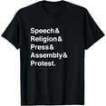 thumbnail image 1 of Speech Religion Press Assembly Protest First Amendment T-Shirt, 1 of 3