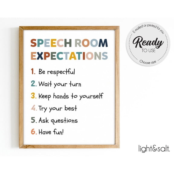 Speech Room Expectations Wall Art Print, Unframed Paper Poster 8x10in
