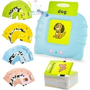 Speech Talk Toddler Flashcard Learning Toy For 1 2 3 4 56 Year Old Boys And Girls, Early Childhood Education Learning Toy With 224 Visual Words, With Sound Effects Blue