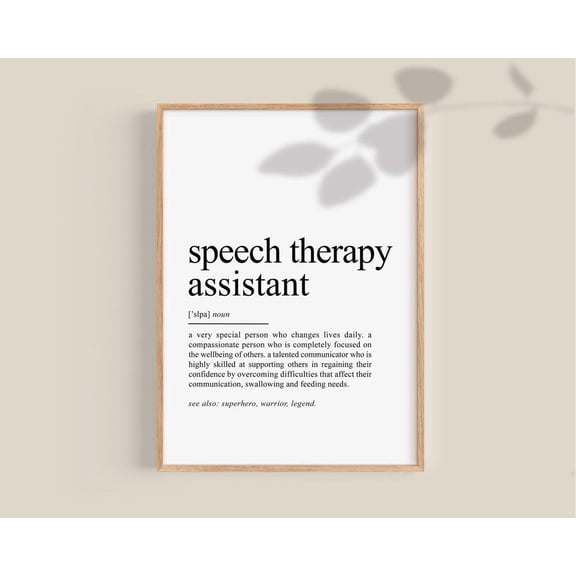 Speech Therapist Assistant Definition Wall Art Print, Unframed Paper Poster 8x10in