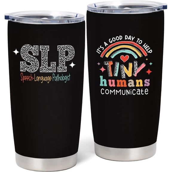 Speech Therapist Gifts - Speech Therapy Gifts for Women - Speech Language Pathologist Gift - SLP Appreciation Gift, 20 oz Stainless Steel Tumbler With Lid & Straw