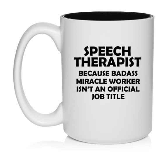 Speech Therapist Miracle Worker Job Title Funny Ceramic Coffee Mug Tea Cup Gift for Her, Him, Friend, Coworker, Wife, Husband (15oz White)