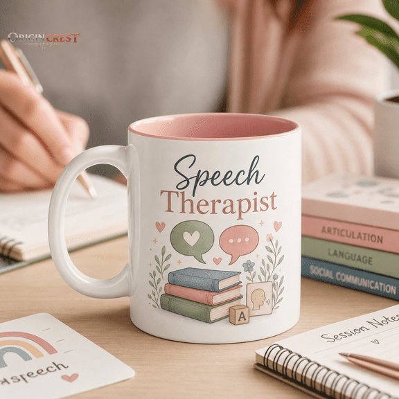 Speech Therapist Personalized Mug, Custom SLP Gift for Work Coffee Breaks