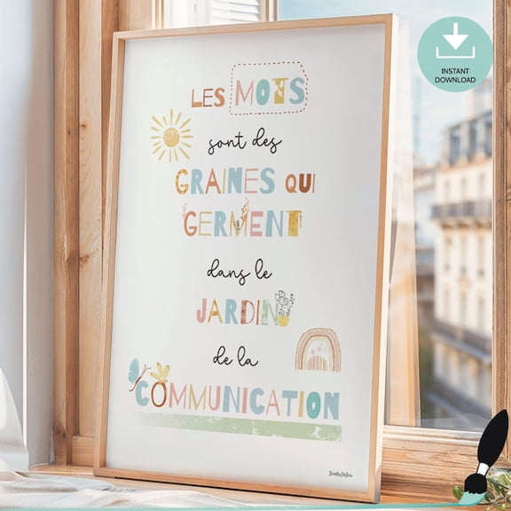 Speech Therapist Poster In French, Speech Therapy Quote, Gift, Therapy Office Decor, Psychologist, School Counselor, Art- Wall Art Print, 12x18 UNFRAMED