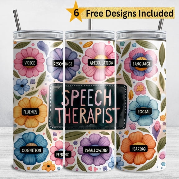 Speech Therapist Tumbler , SLP 20 oz Skinny Tumbler Sublimation , Speech Therapy , Speech Pathology