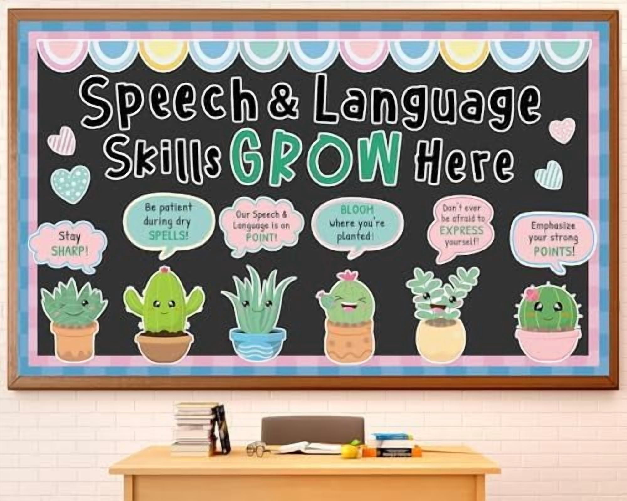 Speech Therapy Bulletin Board Decorations Motivational Succulent Plant ...