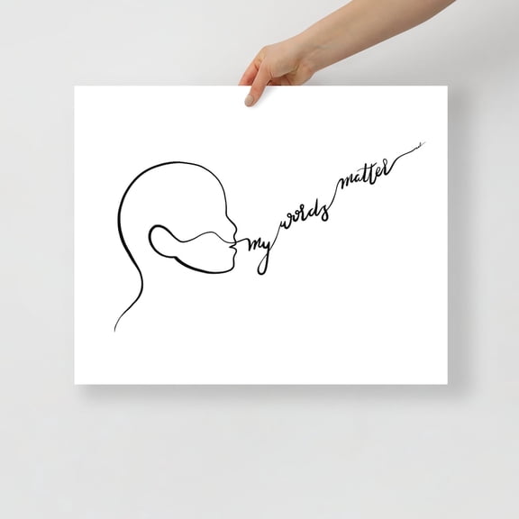 Speech Therapy SLP Wall Art Print, Unframed Paper Poster 11x14in
