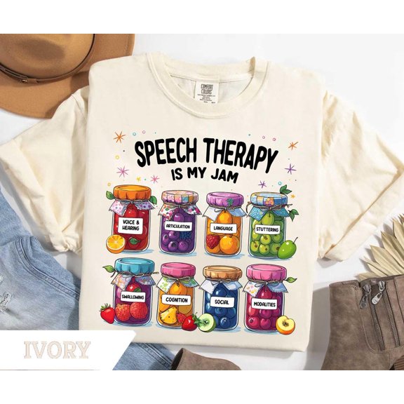 Speech Therapy Speech Language Pathologist Slp Speech Is My Jam T-Shirt All Size S-3XL