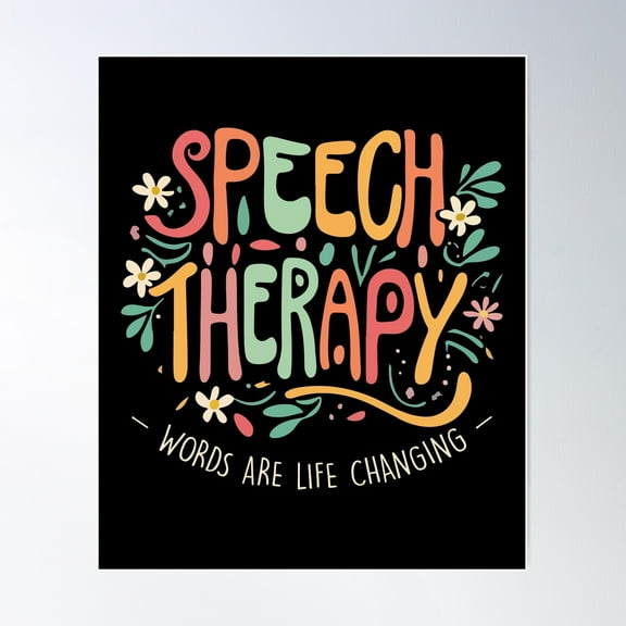 Speech Therapy Words Are Life Changing Wildflowers Poster Wall Art, Modern Wall Decor, 8x12 UNFRAMED