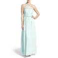 thumbnail image 1 of Speechless Aqua Blue Shilo Lace Beaded Waist One-Shoulder Gown Juniors Size 11, 1 of 2
