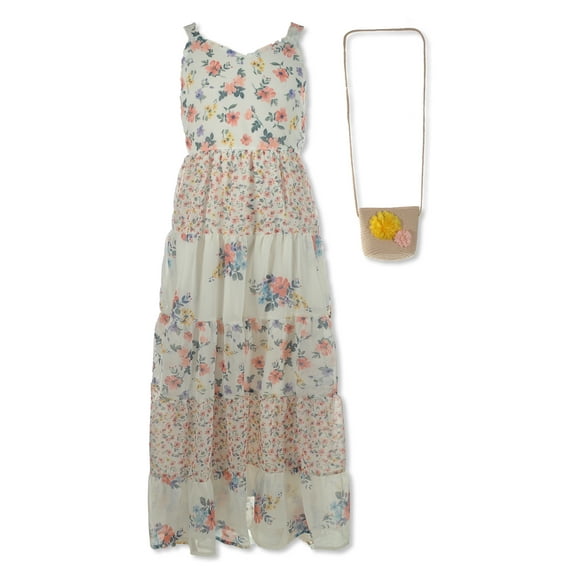 Speechless Girls' 2-Piece Daisy Bag Dress Set Outfit - ivory, 8 (Big Girls)