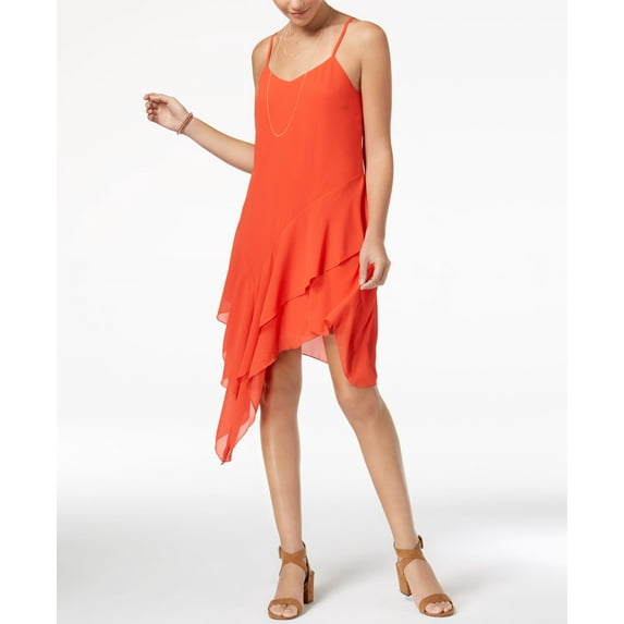 Speechless Juniors Asymmetrical Shift Dress Orange XS
