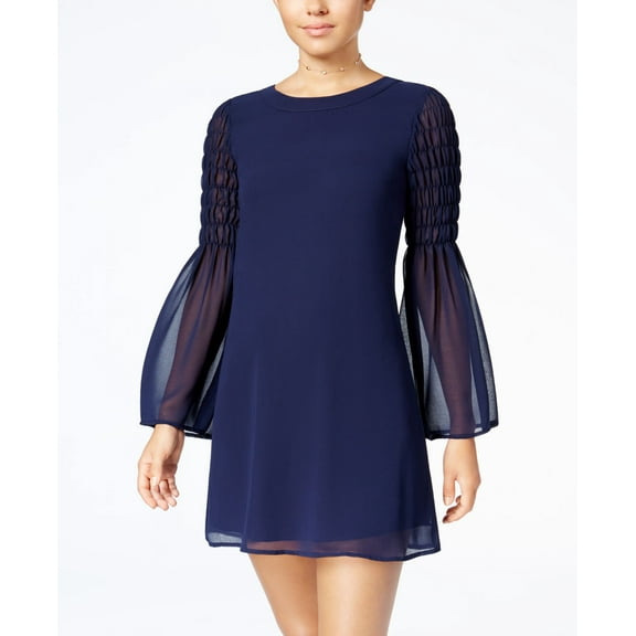 Speechless Juniors Bell Sleeve Dress Navy Jem XL