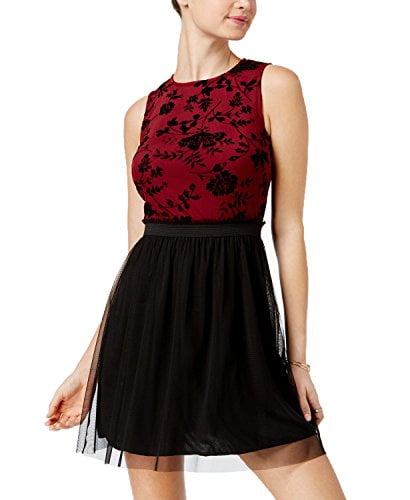 speechless fit and flare dress Speechless Womens White Floral V Neck Short Fit + Flare Dress Juniors 1