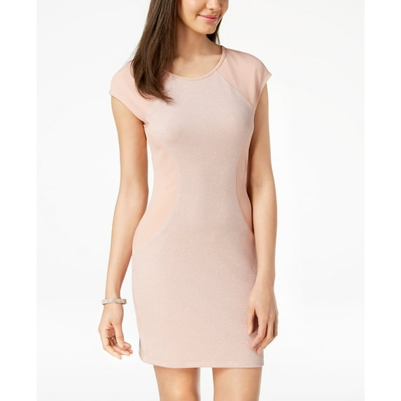 Speechless Juniors Glitter Bodycon T-Shirt Dress Pink 11