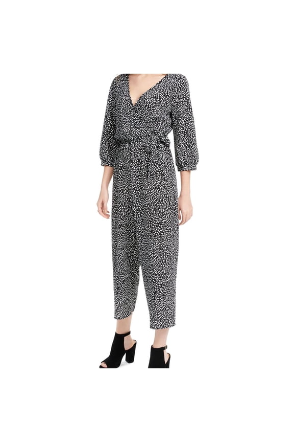 Womens 2-Tone Jumpsuit, Black, XX-Small