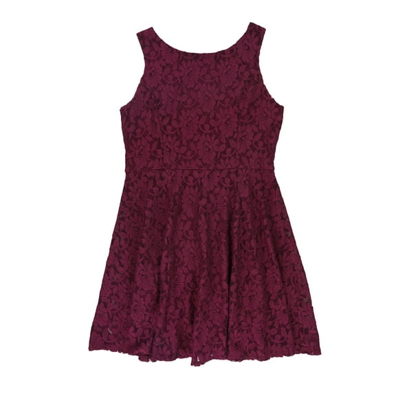 Speechless Womens Lace Fit & Flare Dress, Purple, XX-Large