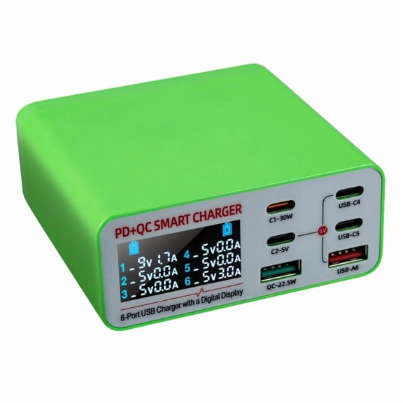 Speed 6 In 1 Charging Dock with Clear Digital Interfaces for Home Office