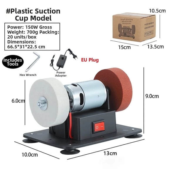 Speed Adjustable Mini Bench Grinder – Space-Saving Desktop Grinding Machine with Dual Wheels & Sturdy Base – EU Plug