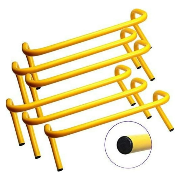 Speed Agility Hurdles Set of 6 - Soccer Football Basketball Training - Adjustable Height 6", 9", 12" - Track & Field Equipment for Speed, Footwork & Athletic Performance