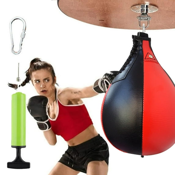 Speed Bag,Boxing Speed Ball,Small Speed Bag,Boxing Reflex Ball,Boxing Ball,Punching Ball,Speed Bags For Boxing,Speed Ball Training(Black Red Suspended Speedball)Clearance from QiwagFerng