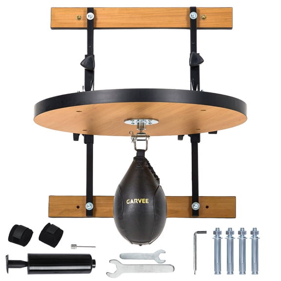 Speed Bag Platform Stand for Boxing Punching Practice with 24 Inch Board Height Adjustable Mount 360 Wood body ball black 60cm thickness Black