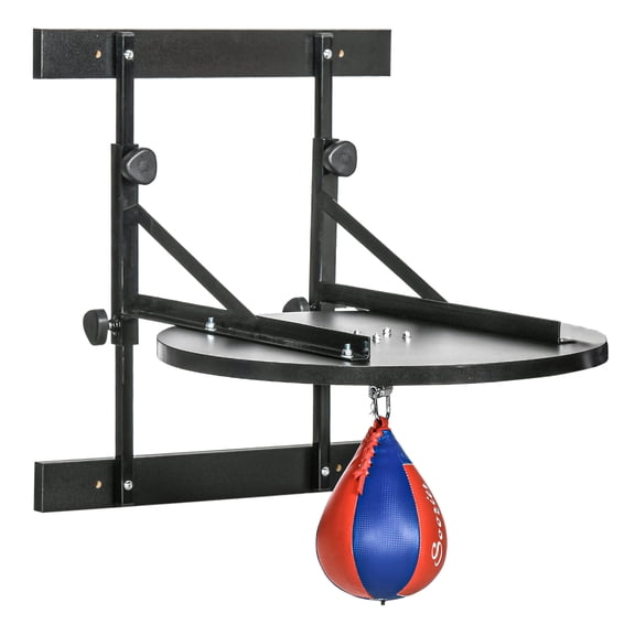Speed Bag Platform Wall Mounted, Boxing Speed Bag with Swivel - 10'' Speedbag, Adjustable Height, Heavy Duty Steel, Home Gym Equipment