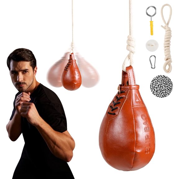 Speed Bag & Slip Ball for Boxing Reflexes & Reaction Practice, Perfect for MMA or Combat Sports Training (Filled)