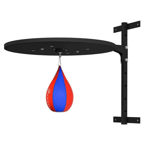 Speed Bag Wall Mount, Height Adjustable Boxing Speed Bag Kit - 360 Swivel Platform for Home Gym, Reflex & Speed Training - Black/Blue/Red