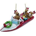 thumbnail image 1 of Speed Boat Santa and Reindeer Lake Party Boat Christmas Ornament, 1 of 7