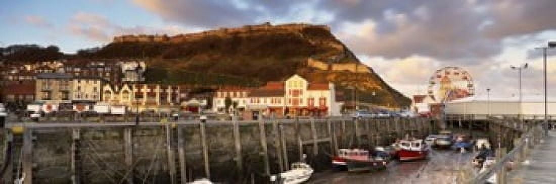 Speed Boats At A Commercial Dock Scarborough North Yorkshire England United Kingdom Canvas Art - Panoramic Images (18 x 6)