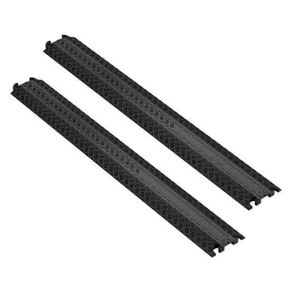 Speed Bumps 2-Pack, 39 Inch Cable Protector Ramp - 2000 Lbs Capacity Drop Over Cord Cover for Wires, Hoses & Cables - Indoor/Outdoor Floor Protection