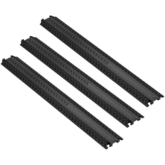 Speed Bumps 3-Pack - 39 Inch Cable Protector Ramp - 2000 lbs Capacity - Drop Over Cord Cover for Indoor/Outdoor Use