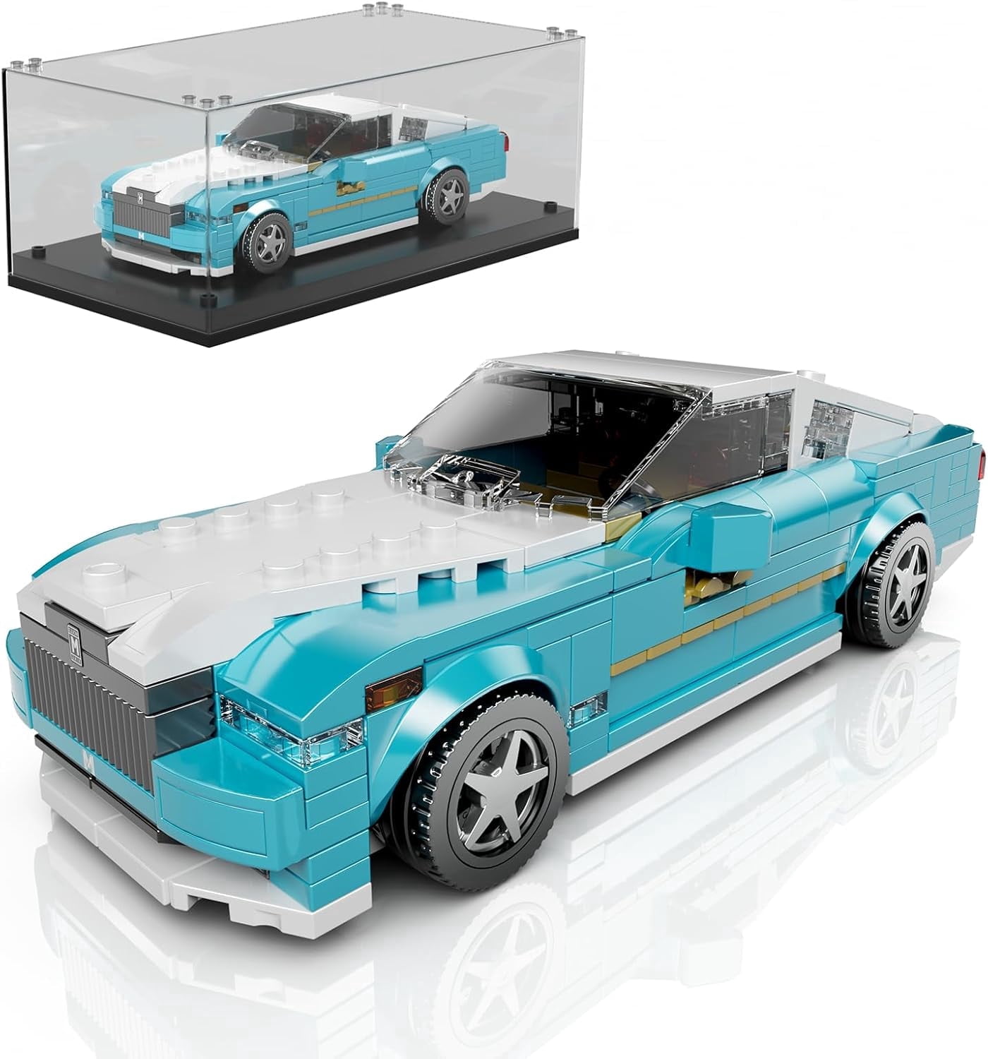 Speed Champion P80C Racing Car Building Kit with Acrylic Display Case, 27069 Collectible Model Car Kits, Building Blocks Kit Racing Toy Cars for Adult (451 PCS)