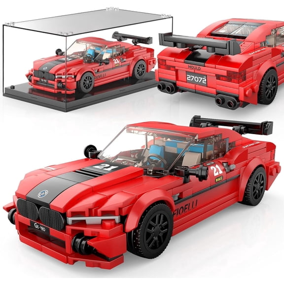 Speed Champion P80C Racing Car Building Kit with Acrylic Display Case, 27069 Collectible Model Car Kits, Building Blocks Kit Racing Toy Cars for Adult (452 PCS)
