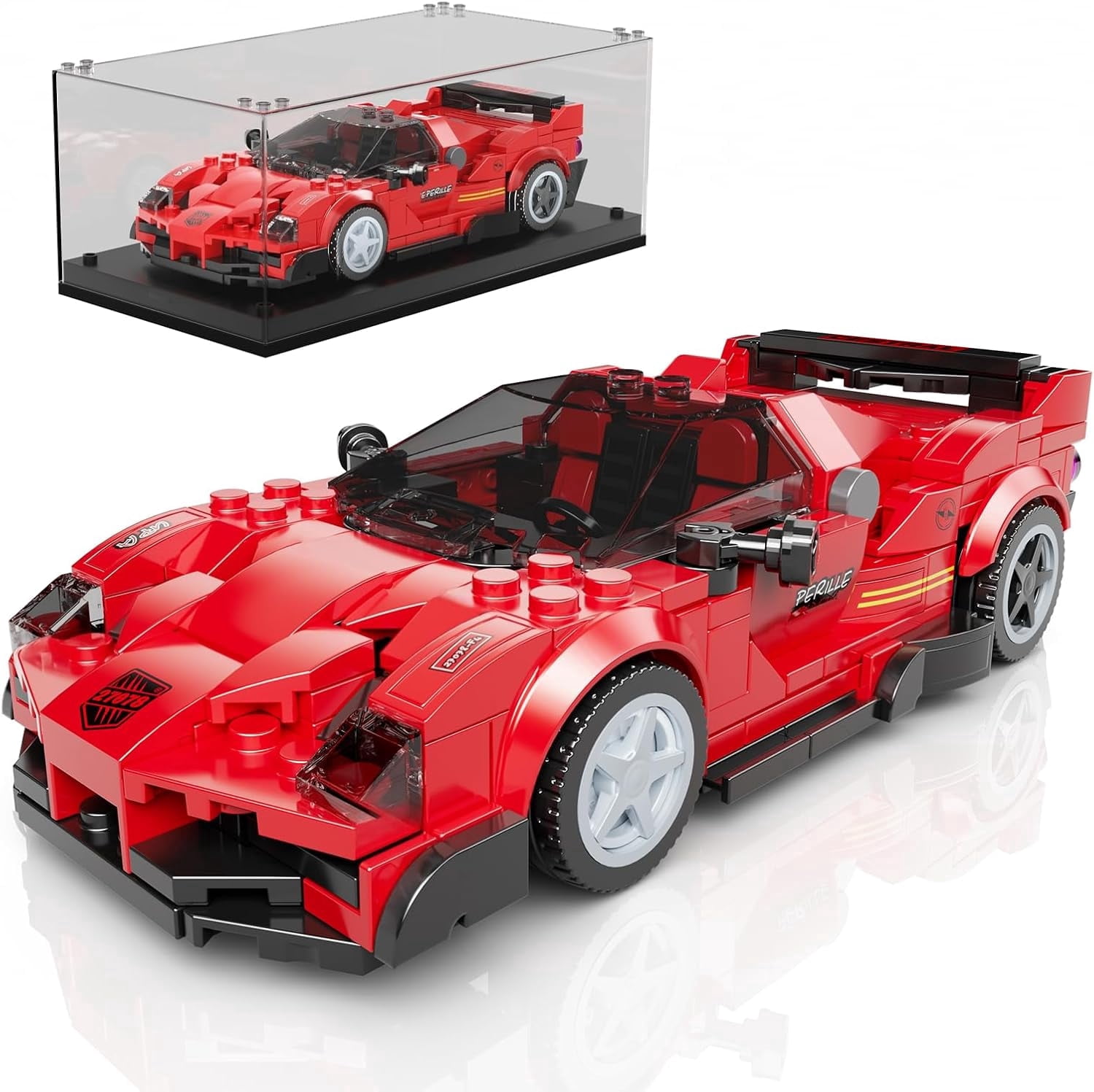Speed Champion P80C Racing Car Building Kit with Acrylic Display Case, 27069 Collectible Model Car Kits, Building Blocks Kit Racing Toy Cars for Adult (453 PCS)